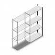 Legbordstelling Medium Duty 2000x1000x400, 4 niveaus metaal antraciet, 90 kg aanbouwsectie