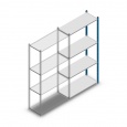 Legbordstelling Medium Duty 2000x1000x400, 4 niveaus metaal blauw, 90 kg aanbouwsectie