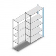 Legbordstelling Medium Duty 2000x1000x400, 5 niveaus metaal blauw, 90 kg aanbouwsectie