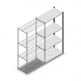 Legbordstelling Medium Duty 2000x1000x500, 4 niveaus metaal antraciet, 70 kg aanbouwsectie