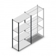 Legbordstelling Medium Duty 2000x1000x500, 4 niveaus metaal antraciet, 70 kg beginsectie