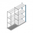 Legbordstelling Medium Duty 2000x1000x500, 4 niveaus metaal blauw, 70 kg aanbouwsectie