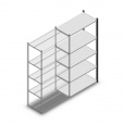 Legbordstelling Medium Duty 2000x1000x500, 5 niveaus metaal antraciet, 70 kg aanbouwsectie