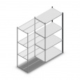 Legbordstelling Medium Duty 2000x1000x600, 4 niveaus metaal antraciet, 180 kg aanbouwsectie