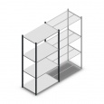 Legbordstelling Medium Duty 2000x1000x600, 4 niveaus metaal antraciet, 180 kg beginsectie