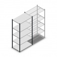 Legbordstelling Medium Duty 2000x1000x600, 5 niveaus metaal antraciet, 180 kg beginsectie