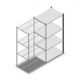 Legbordstelling Medium Duty 2000x1000x700, 4 niveaus metaal antraciet, 180 kg aanbouwsectie