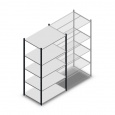Legbordstelling Medium Duty 2000x1000x700, 5 niveaus metaal antraciet, 180 kg beginsectie