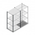 Legbordstelling Medium Duty 2000x1000x800, 4 niveaus metaal antraciet, 180 kg beginsectie