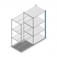 Legbordstelling Medium Duty 2000x1000x800, 4 niveaus metaal blauw, 180 kg aanbouwsectie