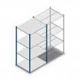 Legbordstelling Medium Duty 2000x1000x800, 4 niveaus metaal blauw, 180 kg beginsectie