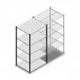 Legbordstelling Medium Duty 2000x1000x800, 5 niveaus metaal antraciet, 180 kg beginsectie