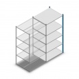 Legbordstelling Medium Duty 2000x1000x800, 5 niveaus metaal blauw, 180 kg aanbouwsectie