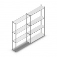 Legbordstelling Medium Duty 2000x1150x300 (hxbxd) 4 niveaus metaal verzinkt 70 kg aanbouwsectie