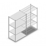 Legbordstelling Medium Duty 2000x1150x700 (hxbxd) 4 niveaus metaal verzinkt 250 kg beginsectie