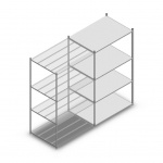 Legbordstelling Medium Duty 2000x1150x800 (hxbxd) 4 niveaus metaal verzinkt 360 kg aanbouwsectie