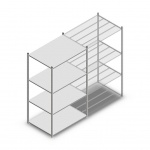 Legbordstelling Medium Duty 2000x1150x800 (hxbxd) 4 niveaus metaal verzinkt 360 kg beginsectie