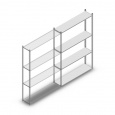 Legbordstelling Medium Duty 2000x1300x300 (hxbxd) 4 niveaus metaal verzinkt 50 kg aanbouwsectie