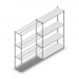 Legbordstelling Medium Duty 2000x1300x400 (hxbxd) 4 niveaus metaal verzinkt 140 kg aanbouwsectie