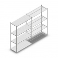 Legbordstelling Medium Duty 2000x1300x500 (hxbxd) 4 niveaus metaal verzinkt 120 kg beginsectie