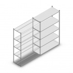 Legbordstelling Medium Duty 2000x1300x500 (hxbxd) 5 niveaus metaal verzinkt 120 kg aanbouwsectie