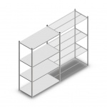 Legbordstelling Medium Duty 2000x1300x600 (hxbxd) 4 niveaus metaal verzinkt 100 kg beginsectie
