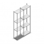 Legbordstelling Medium Duty 2000x550x300, 4 niveaus metaal verzinkt, 120 kg aanbouwsectie