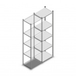 Legbordstelling Medium Duty 2000x550x400 (hxbxd) 5 niveaus metaal verzinkt 120 kg aanbouwsectie
