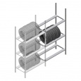 Bandenstelling Medium Duty 2000x1000x700 3 niveaus aanbouwsectie