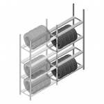 Bandenstelling Medium Duty 2200x1000x600 4 niveaus aanbouwsectie