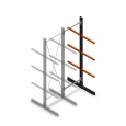 Lichte draagarmstelling dubbelzijdig 2500x750x500 aanbouwsectie