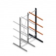 Lichte draagarmstelling dubbelzijdig 2500x750x600 aanbouwsectie