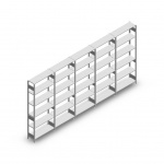 Voordeelrij Legbordstelling Heavy Duty 2500x5000x300, 6 niveaus metaal verzinkt 150 kg