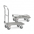 Opklapbare aluminium plateauwagen 200 kg met duwbeugel 720x450