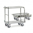 Opklapbare aluminium tafelwagen 200 kg met 2 opklapbare duwbeugels en opklapbare etage 720x450