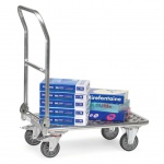 Opklapbare aluminium plateauwagen 200 kg met duwbeugel 720x450