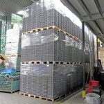 Palletaanbieding 200 gebruikte stapelbare magazijnbakken 400x300x72mm (lxbxh) antraciet