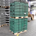 Palletaanbieding 20 gebruikte grijpbakken, stapelkratten 600x400x220 groen