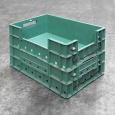 Palletaanbieding 20 gebruikte grijpbakken, stapelkratten 600x400x220 groen