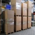 Palletaanbieding 260x Gebruikte handige opvouwbare magazijnbakken van PP Kanaalplaat 385x90x100 Blauw