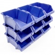 Palletaanbieding 300 Begra stapelbare en nestbare kunststof magazijnbakken type S4, 300x200x130 blauw