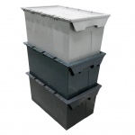 Palletaanbieding 80 gebruikte distributiebak, transportbak 600x400x300 mm (lxbxh) diverse kleuren