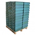 Palletaanbieding metalen stapelbak, magazijnbak type 14/7-2 groen 450x320x145
