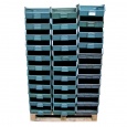 Palletaanbieding metalen stapelbak, magazijnbak type 14/7-2 groen 450x320x145