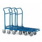 Cash & carry wagen, transportwagen 300 kg van staal en draadgaas met inklapbare duwbeugel 850x500