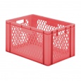 Transportkrat Euronorm plastic bak, krat TK1 600x400x320 rood