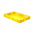 Transportkrat Euronorm plastic bak, krat TK1 600x400x75 geel