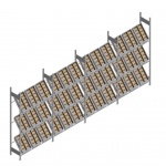 Voordeelrij bakkenstelling HD met 3 niveaus bakken 2000x5200x400mm (hxbxd) 4 secties