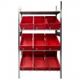 Voordeelrij bakkenstelling HD met 3 niveaus bakken en 1 niveau legbord 2500x5200x400mm (hxbxd) 4 secties