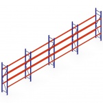 Voordeelrij bandenstelling grootvak AR 2250x6700x500mm (hxbxd) 4 secties 3 niveaus blauw